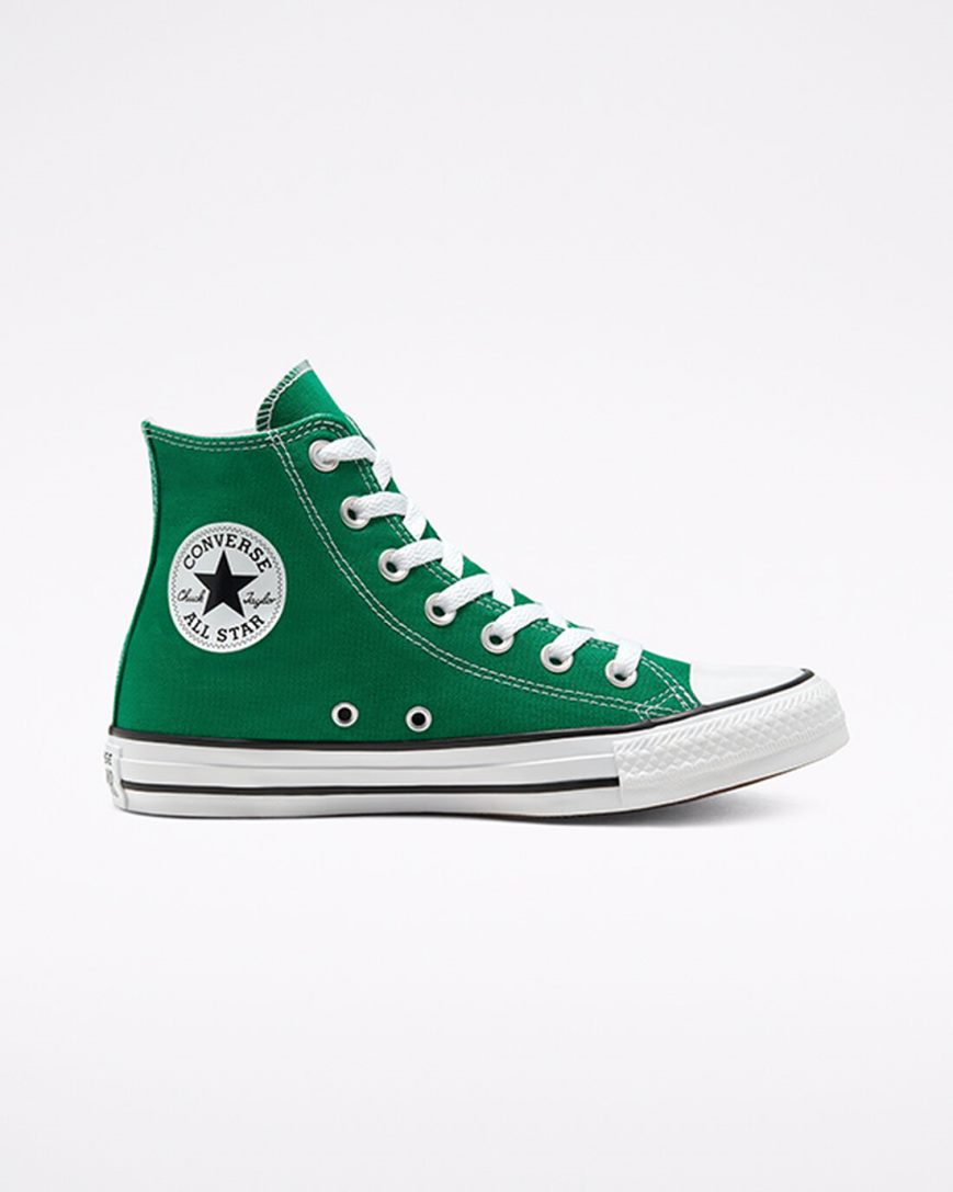 Zapatillas Altas Converse Chuck Taylor All Star Classic Mujer Verde Blancas | PE 025PE4